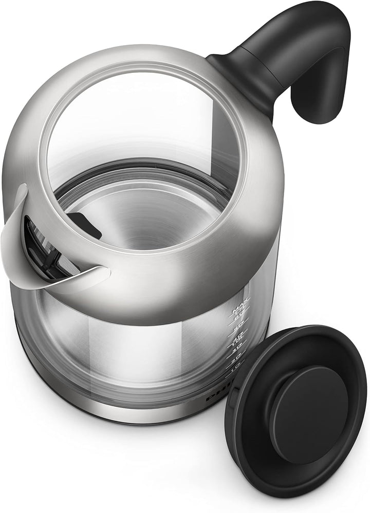 Philips HD9339/80 Glas Wasserkocher, 1,7 Liter (LED-Beleuchtung, Trockenlaufschutz, herausnehmbarer