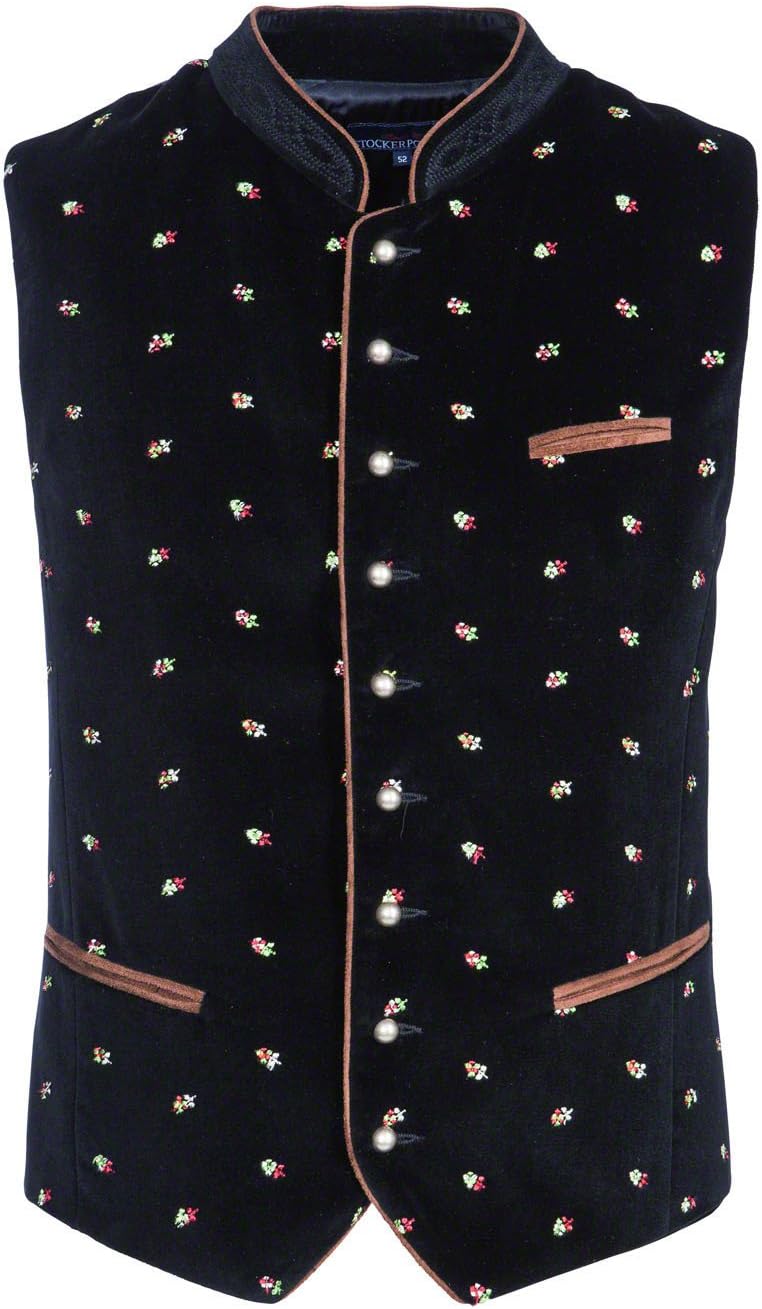 Stockerpoint Herren Trachtenweste Calzado 46 Schwarz, 46 Schwarz