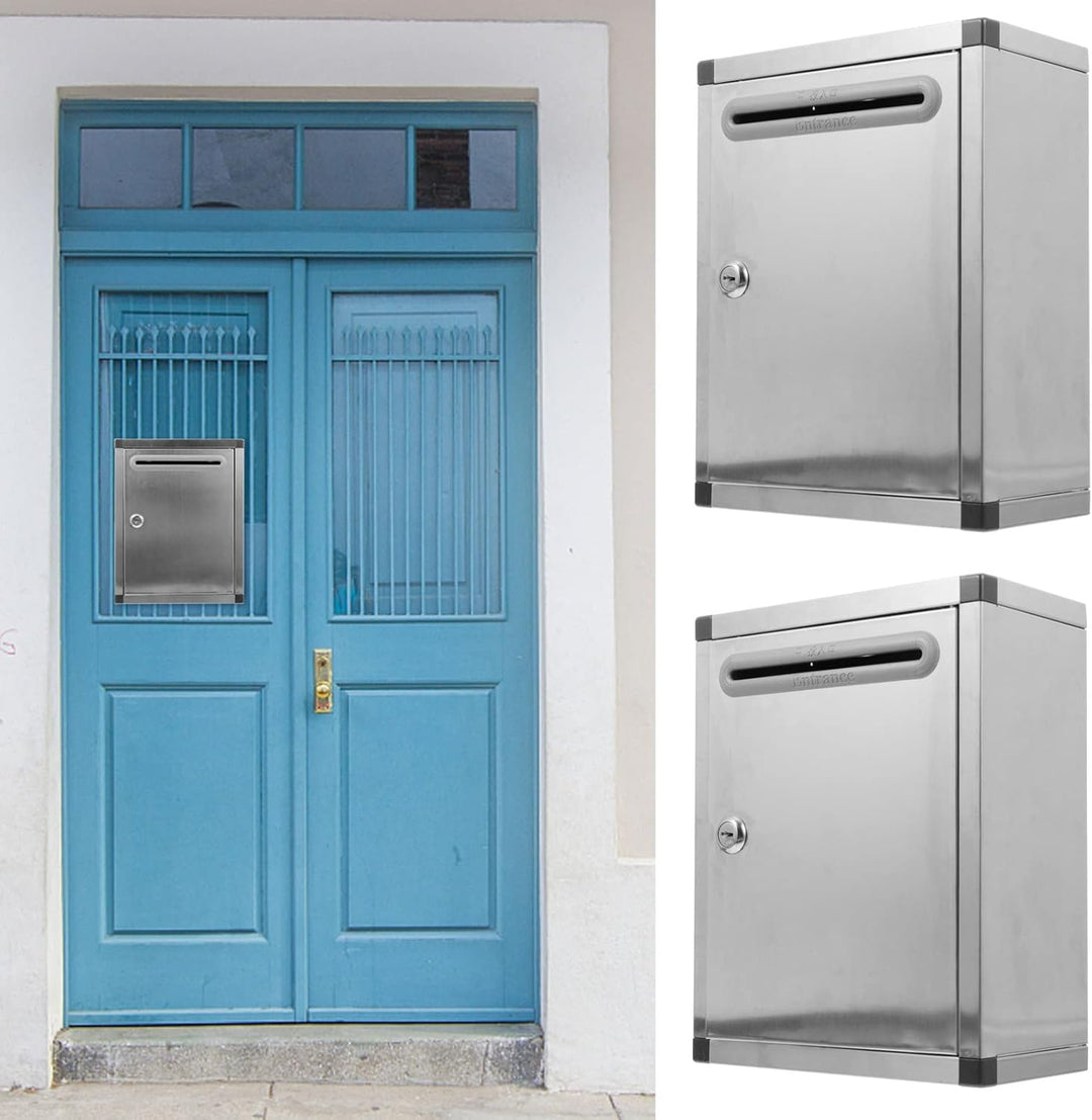 NUOBESTY Stainless Steel Weingläser Bunt Wand- Verriegelung Hochkant- Briefkasten Wand- Briefkasten