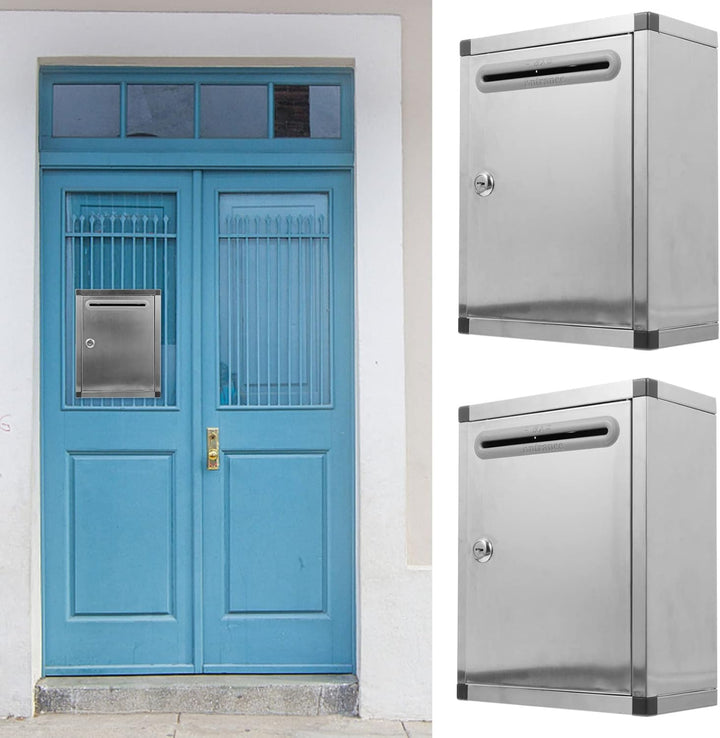 NUOBESTY Stainless Steel Weingläser Bunt Wand- Verriegelung Hochkant- Briefkasten Wand- Briefkasten