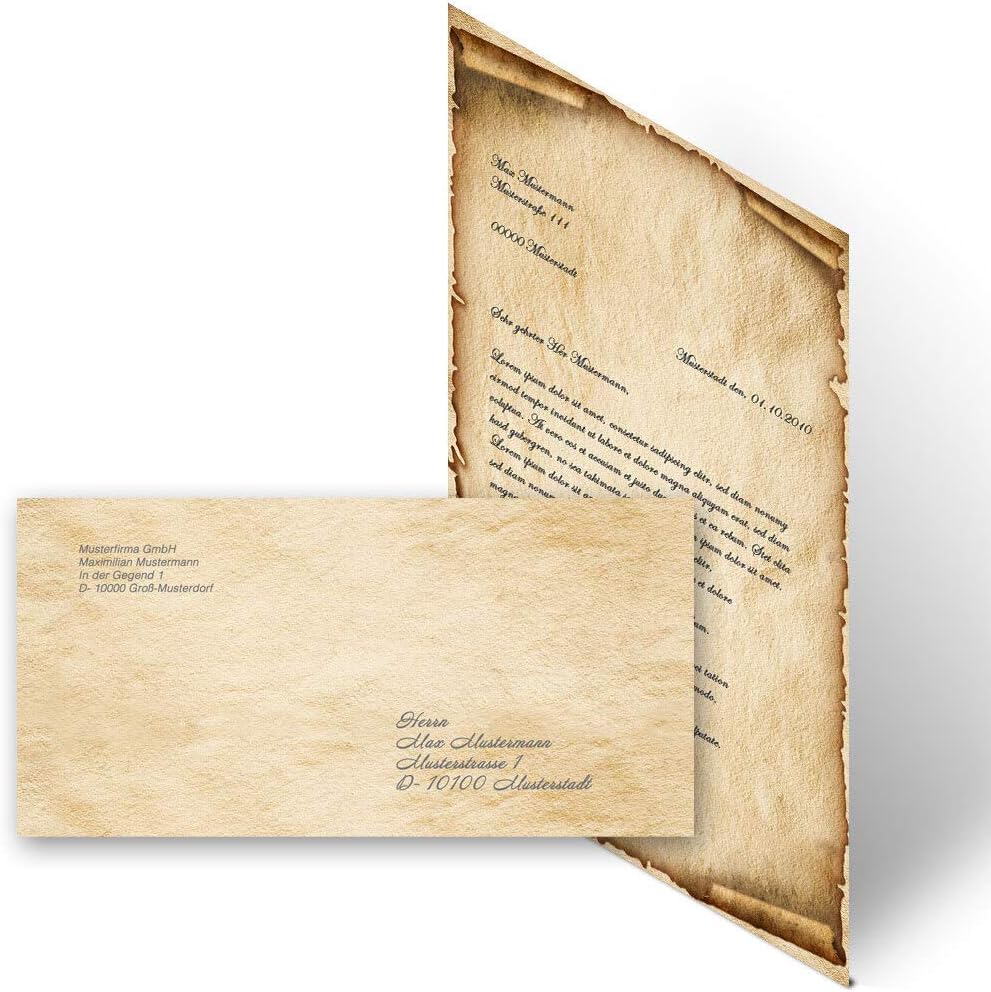 Briefpapier Sets Motivpapier Antik & History, OLD STYLE 100 Blatt Briefpapier + 100 passende Briefum