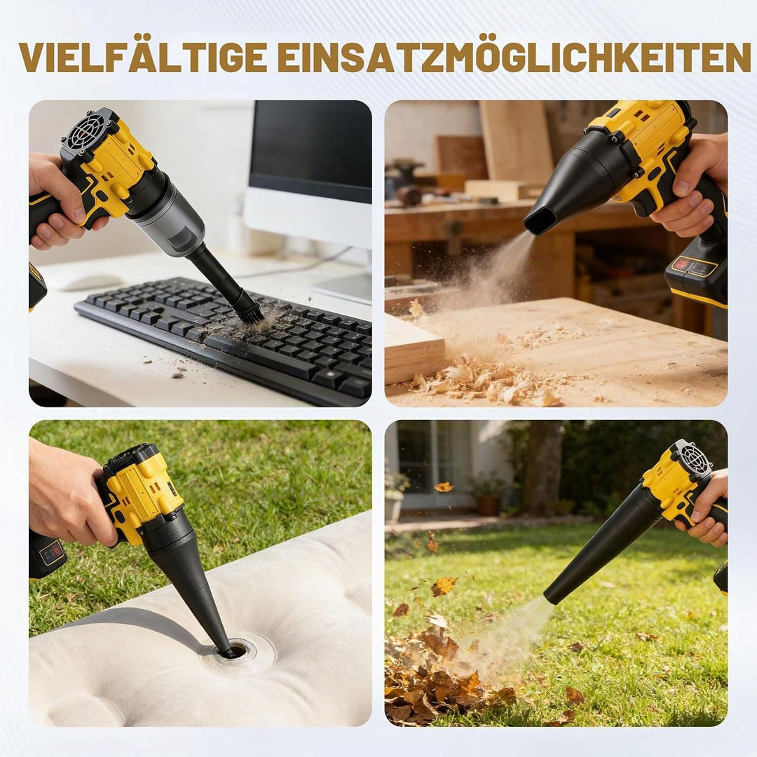 Akku-Staubwedelgebläse für Dewalt 18/20V, 2 in 1 Handstaubsauger Bürstenloser Laubbläser 85000 U/min