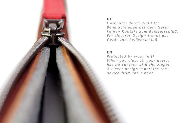 Pack & Smooch Für MacBook Pro 16 Hülle Pflanzlich Gegerbtes Leder Handmade in Germany Grau/Hellbraun