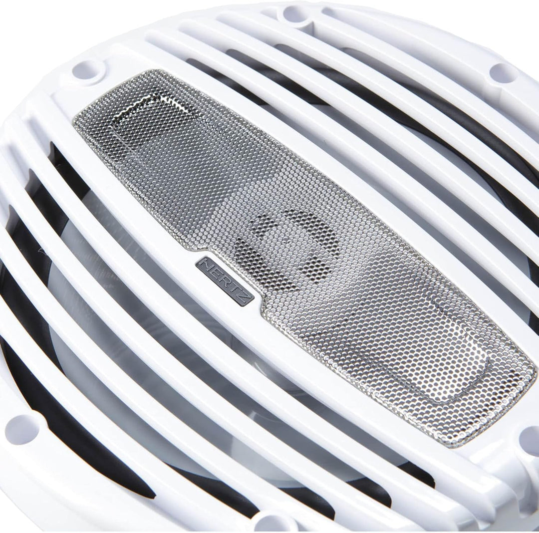 Hertz HMX 6.5 LD-TW – 165-mm Marine-Koaxiallautsprecher-Paar weiss mit integrierter RGB-LED-Beleucht