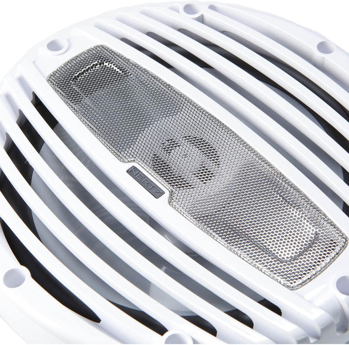Hertz HMX 6.5 LD-TW – 165-mm Marine-Koaxiallautsprecher-Paar weiss mit integrierter RGB-LED-Beleucht
