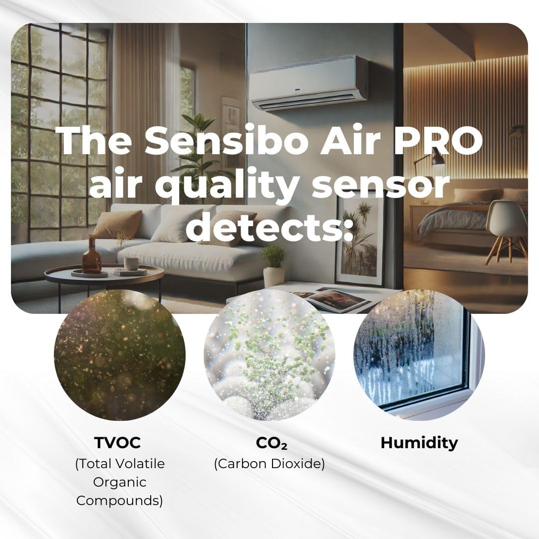 Sensibo Air PRO, Klimaanlagen-Steuerung & Luftqualitätssensor. Thermostat für Mini-Split, Fenster, t