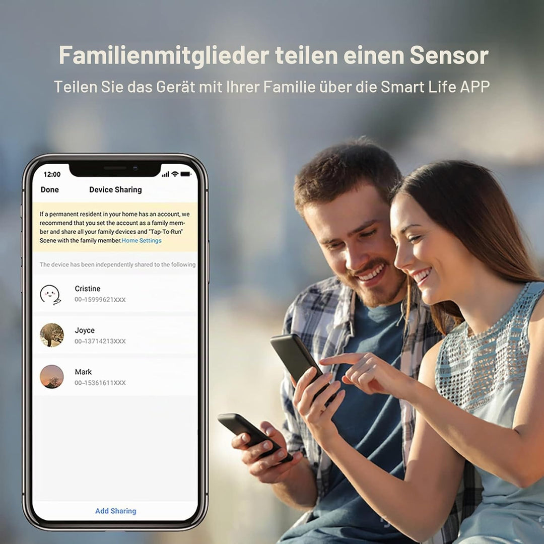 Tür-Fenster-Sensor:Smart Tuya Türsensor Kostenlose App Echtzeit-Benachrichtigungen,Wireless WiFi Fen