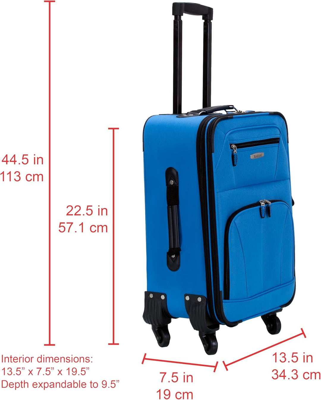 Rockland Pasadena Softside Spinner Rad Gepäck, blau, Carry-On 20-Inch, Pasadena Softside Spinner Whe