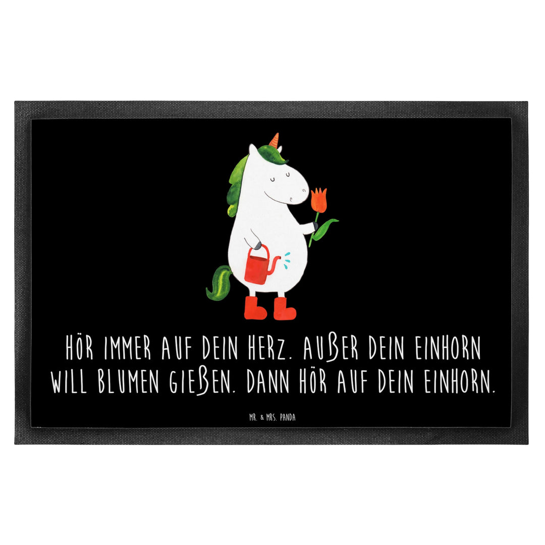 Mr. & Mrs. Panda 50 x 75 cm Fussmatte Einhorn Gärtner - Geschenk, Unicorn, Schmutzfänger, Luftballon