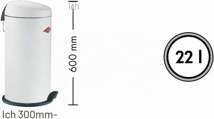 Wesco Tretabfallsammler Capboy Maxi 22 Liter Mandel, Mandel