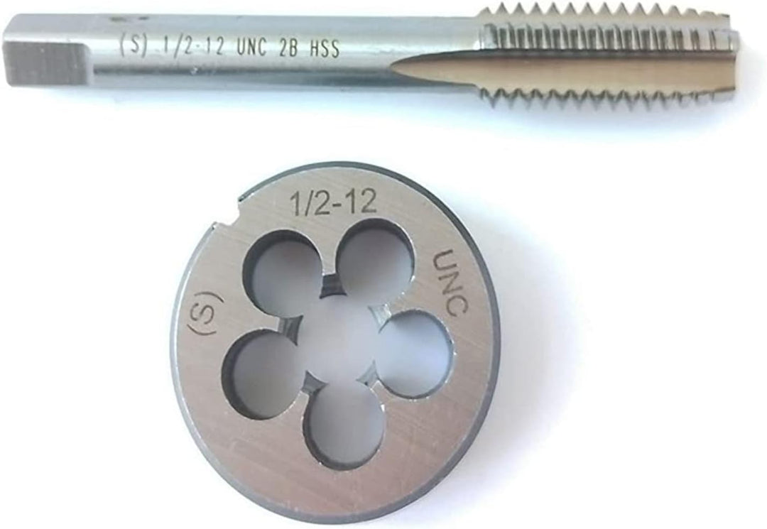 HUAZHICHUN 1 Stück 1/2-12 Gewindebohrer + 1 Stück 1/2-12 Gewindeschneider HSS Gewindeschneidsatz Rec
