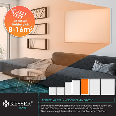KESSER® Infrarotheizung Mit Thermostat Infrarotheizkörper Elektroheizung Infrarot Heizung Wandheizun