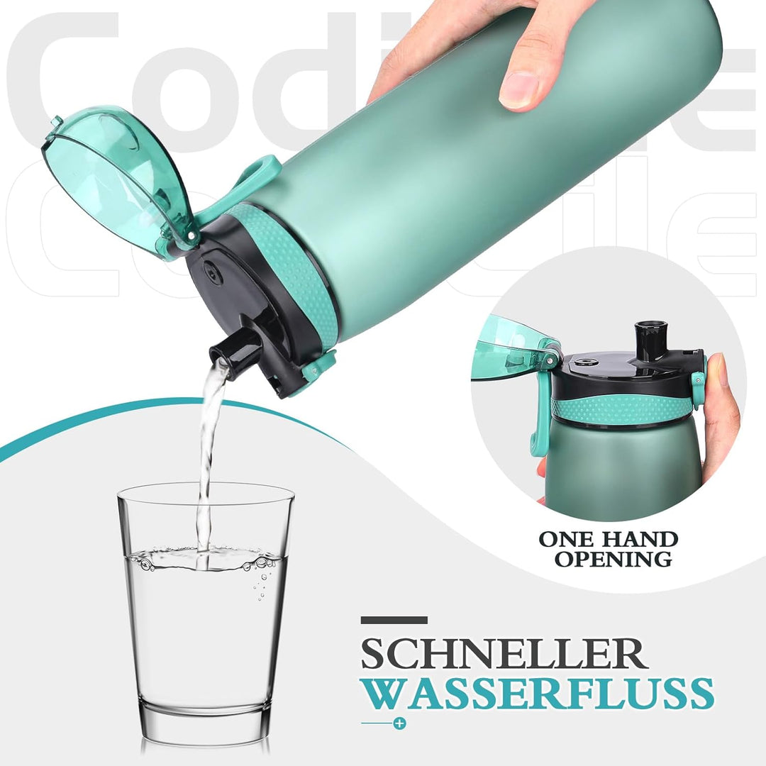 CodiCile Trinkflasche 1L, Wasserflasche 1L BPA-Frei, Auslaufsichere 1 Liter Trinkflasche, Tritan Spo