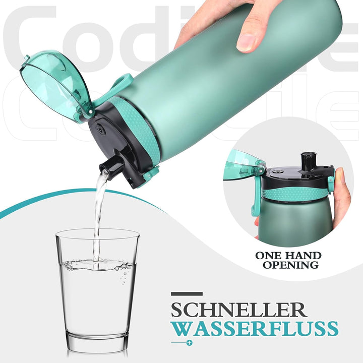 CodiCile Trinkflasche 1L, Wasserflasche 1L BPA-Frei, Auslaufsichere 1 Liter Trinkflasche, Tritan Spo