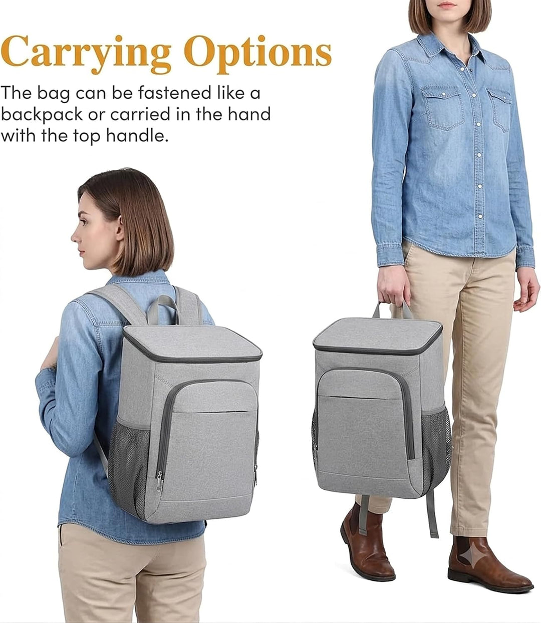 25L Kühlrucksack Isolierter Kühltasche Rucksack mit PEVA-Innenfutter, Leichter Thermo Kühlrucksack f