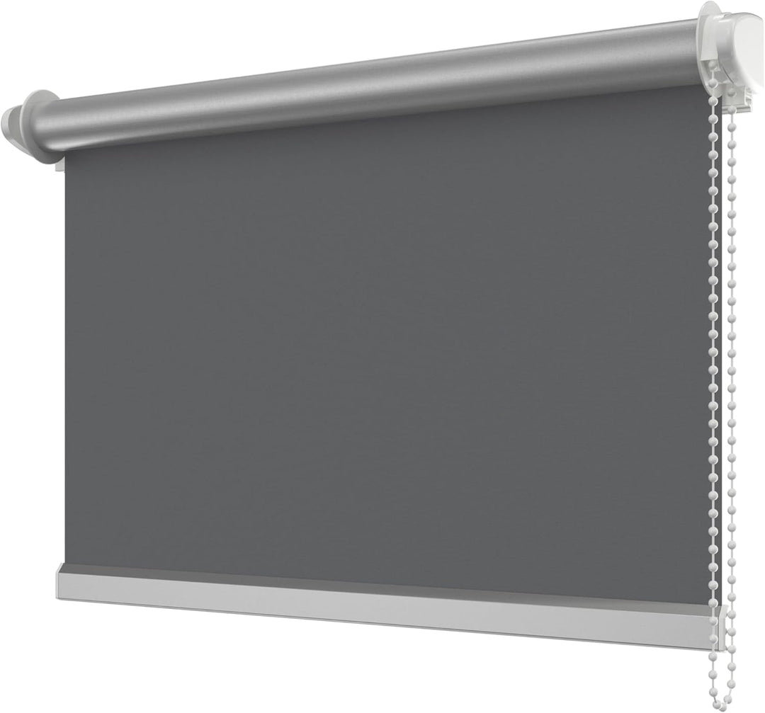 INTERDECO Verdunkelungsrollo/Thermo Rollo, Taubenblau/Blau-Grau BxH 71 x 215 cm, Klemmfix Rollos ohn