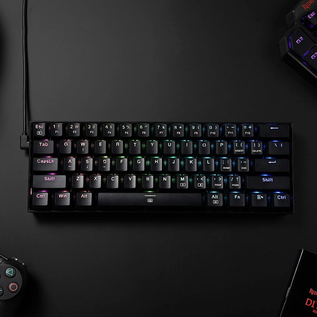 Redragon K630 Dragonborn 60% kabelgebundene RGB-Gaming-Tastatur, 61 Tasten Kompakte mechanische Tast