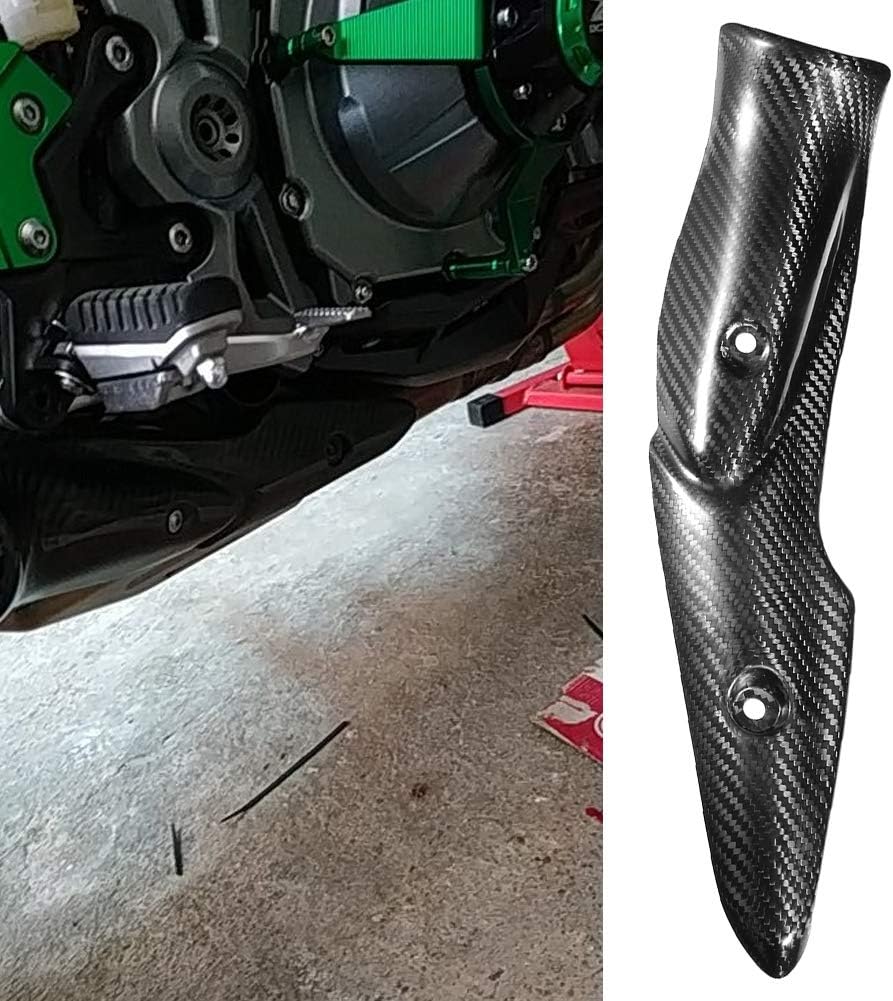 VOBOR Motorrad Hitzeschild, Motorradauspuffanlage Carbon Fiber Hitzeschild Schalldämpferabdeckung Fi