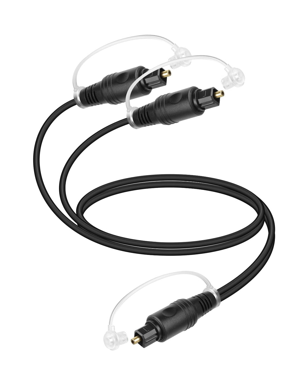 YANBORONSON Toslink Optisches Splitterkabel 1 Eingang 2 Ausgänge (1x männlich), Digital Audio Splitt
