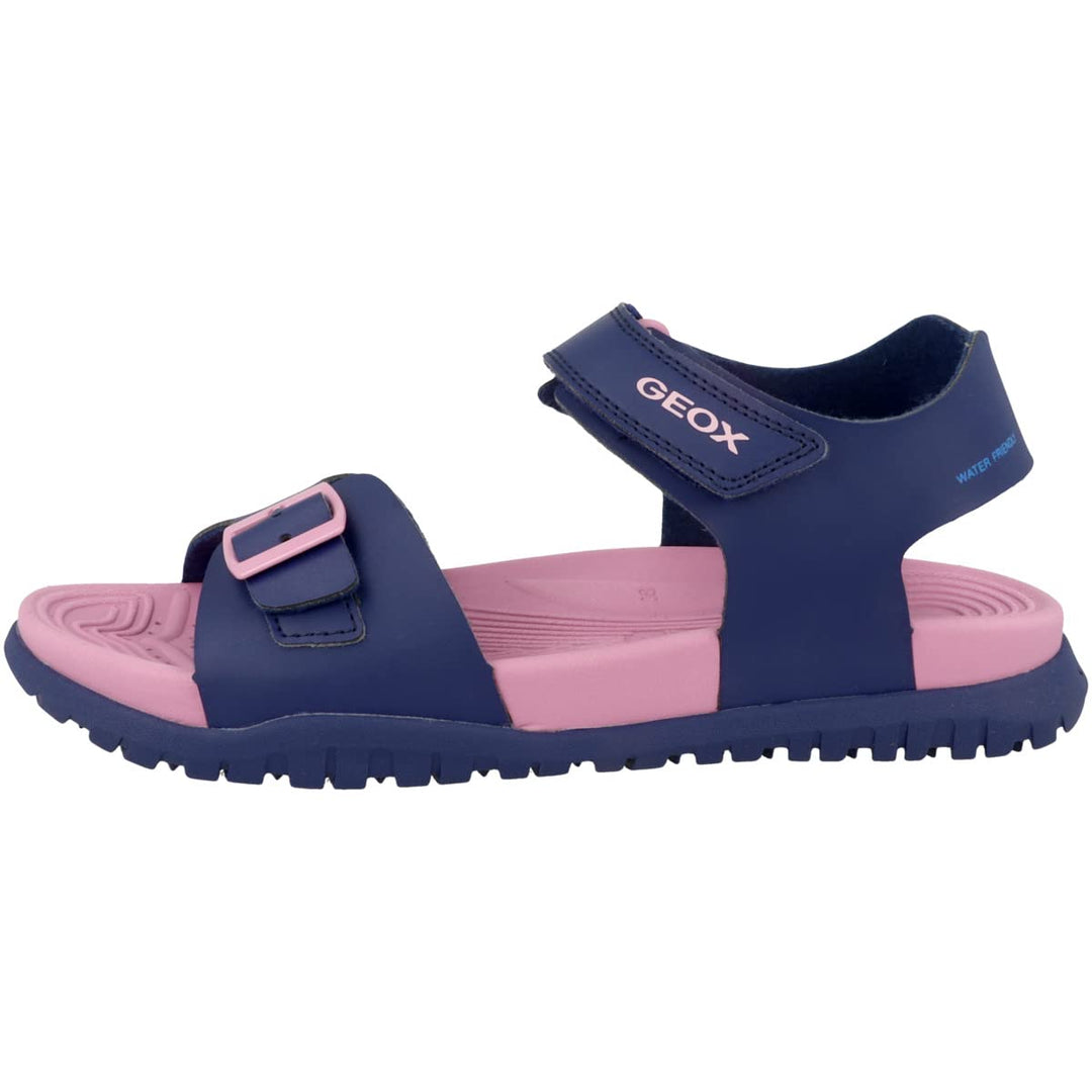 Geox Mädchen J Fommiex Gir Sandal 26 EU Navy Dk Pink, 26 EU Navy Dk Pink
