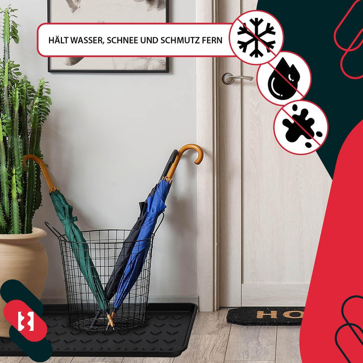 KOTARBAU® 3er Set Schuhabtropfschale schmal Schwarz 72 x 35 cm Schuhablage Schuhabtropfschale für de