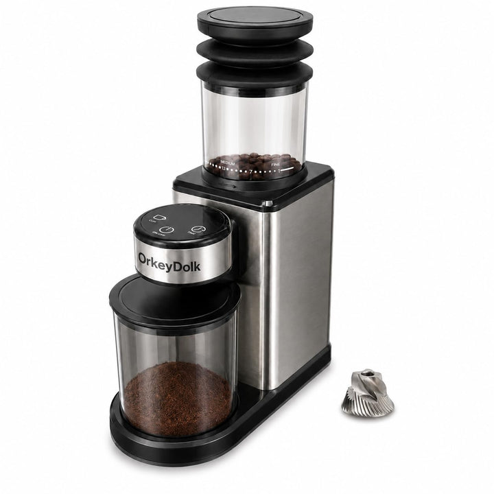 Elektrische Kaffeemühle mit Kegelmahlwerk, 25 Mahlgrade, für Espresso, Filter & Mokka, Leise Kaffeem