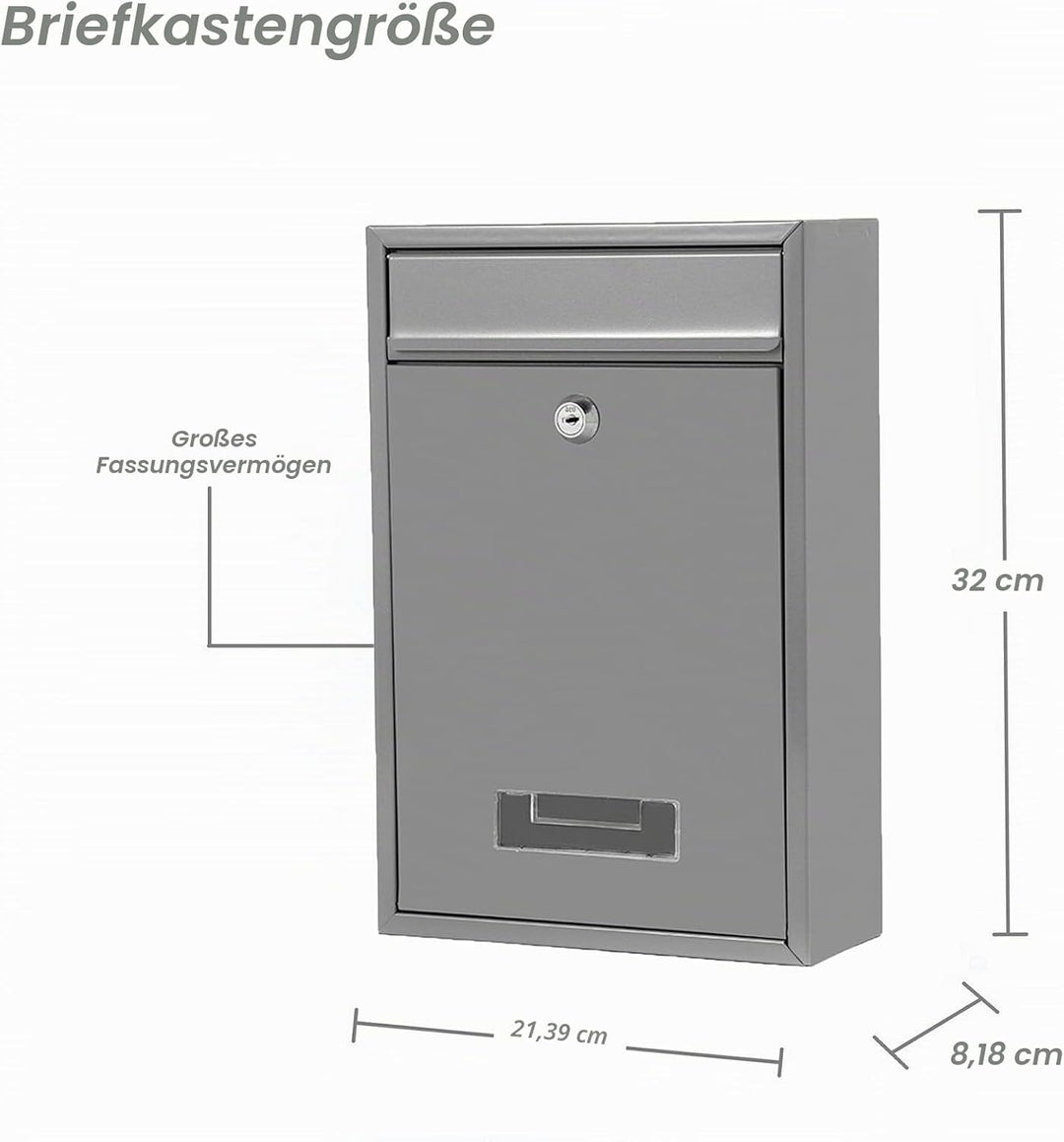 Wandbriefkasten, Briefkasten für aussen, wasserdichter Wandpostkasten für Briefe Stilvolle sichere P