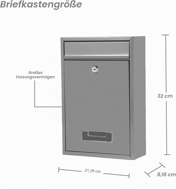 Wandbriefkasten, Briefkasten für aussen, wasserdichter Wandpostkasten für Briefe Stilvolle sichere P