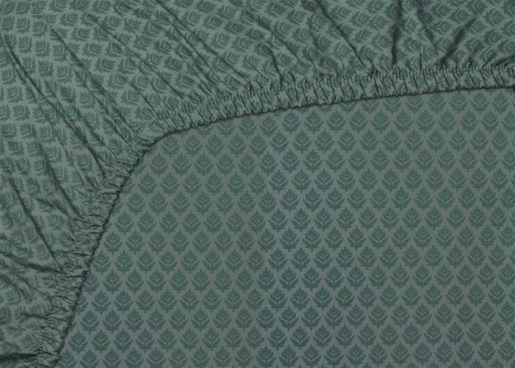 Pip Studio Perkal-Spannbettlaken Thousand Leaves Farbe Blue Grey Grösse 100x200 HH: 25