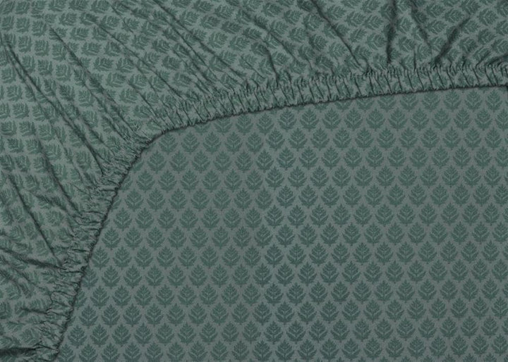 Pip Studio Perkal-Spannbettlaken Thousand Leaves Farbe Blue Grey Grösse 100x200 HH: 25