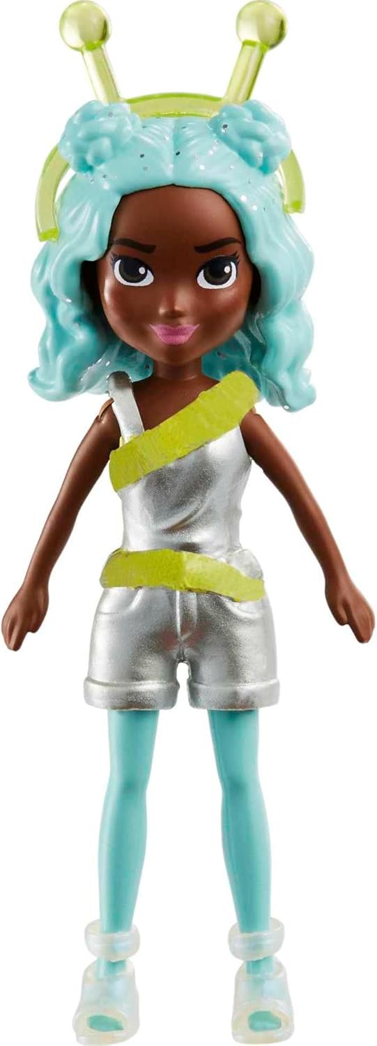 Polly Pocket Reisespielzeug mit zwei 7,5 cm Puppen und 25 Accessoires, Modepaket für den Aussenberei