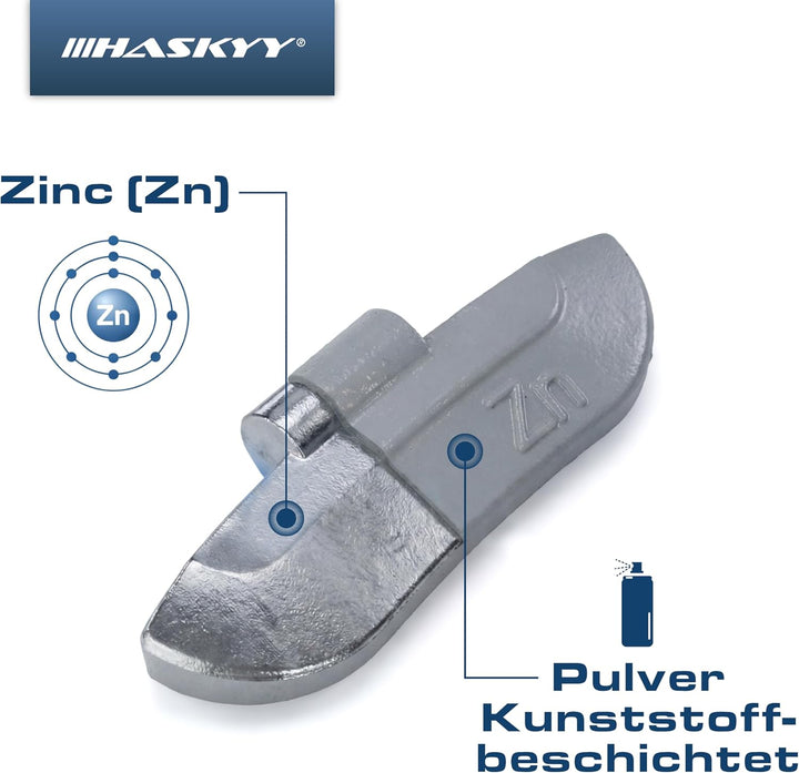 HASKYY 225x Schlaggewichte STAHLFELGEN Auswuchtgewichte Wuchtgewichte 5-30g Sortiment, Stahl