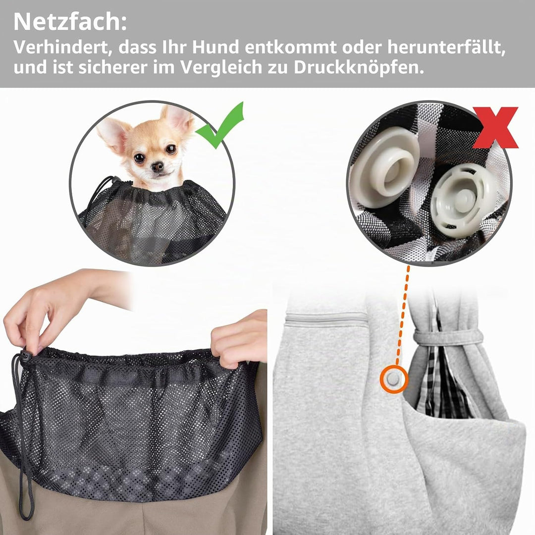 Cuby, Hund- und Katzentragetasche, freihändig, wendbare Haustiertragetasche, weiches Beutel- und Tra