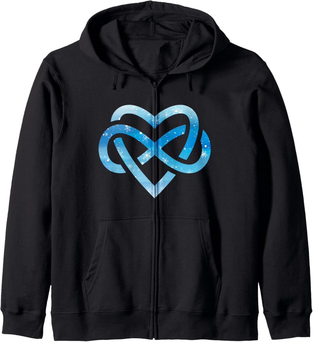 Polyamory blau/weiss Schneeflocke Winter Infinite Heart Love Kapuzenjacke