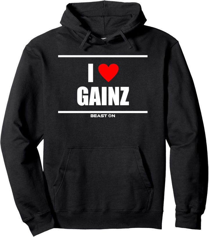 I Love Gainz Gains Bodybuilding Gym Fitness Training Sprüche Pullover Hoodie