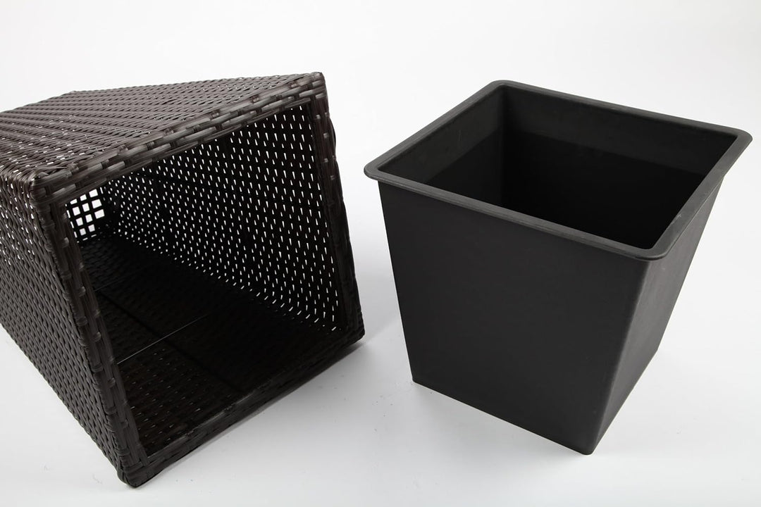 point-garden 4X Blumenkübel Pflanzkübel Pflanzgefäss Blumentopf aus Polyrattan Höhe 25-67cm