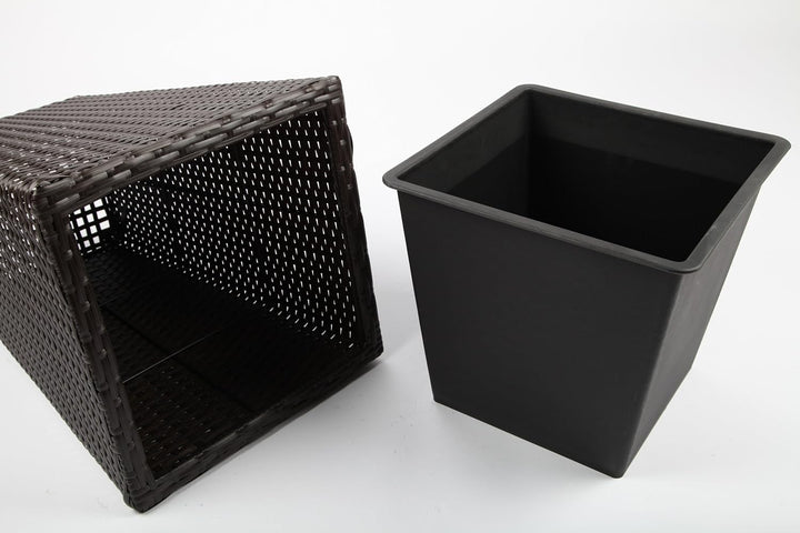 point-garden 4X Blumenkübel Pflanzkübel Pflanzgefäss Blumentopf aus Polyrattan Höhe 25-67cm