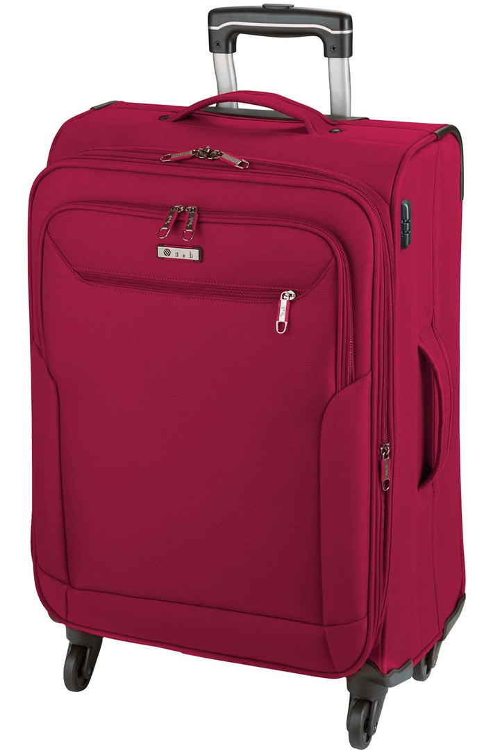Trolley gross 4 Rollen Koffer Leicht 76 cm Weicher Stoff Rot 110 Liter Bowatex