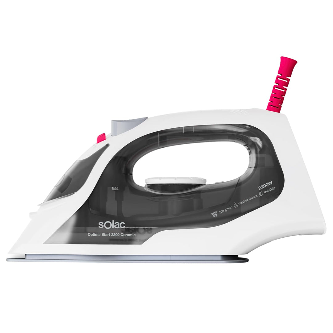 Solac - Dampfbügeleisen Optima Start 2200W | Dampfausstoss 100 g/min | Dampf 25 g/min | Spray-Funkti