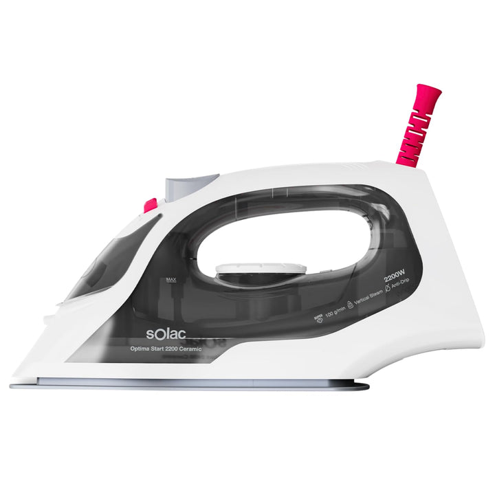 Solac - Dampfbügeleisen Optima Start 2200W | Dampfausstoss 100 g/min | Dampf 25 g/min | Spray-Funkti