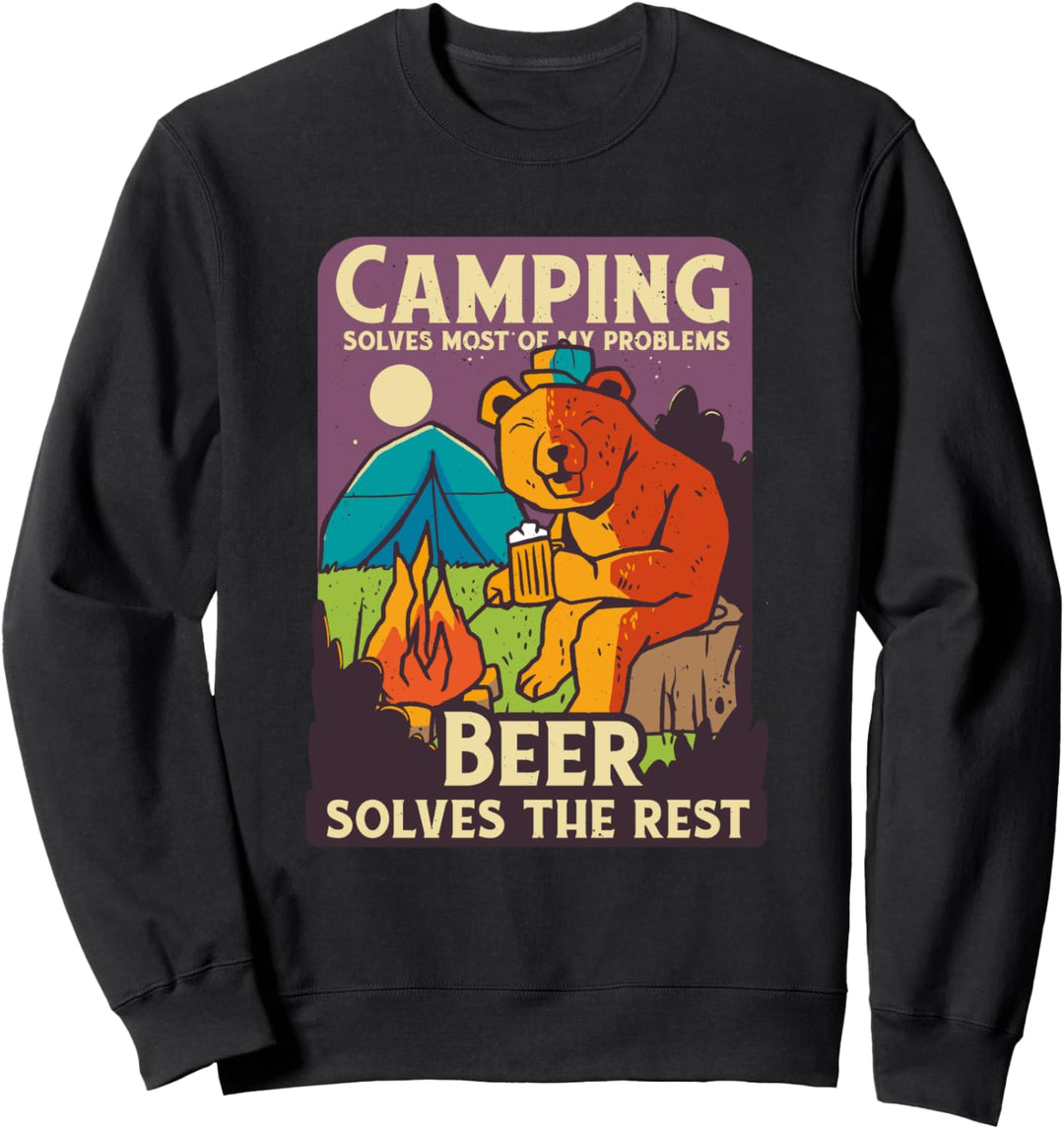Camping und Bier Lustiges Camper Biertrinker Sweatshirt