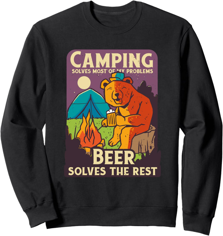 Camping und Bier Lustiges Camper Biertrinker Sweatshirt