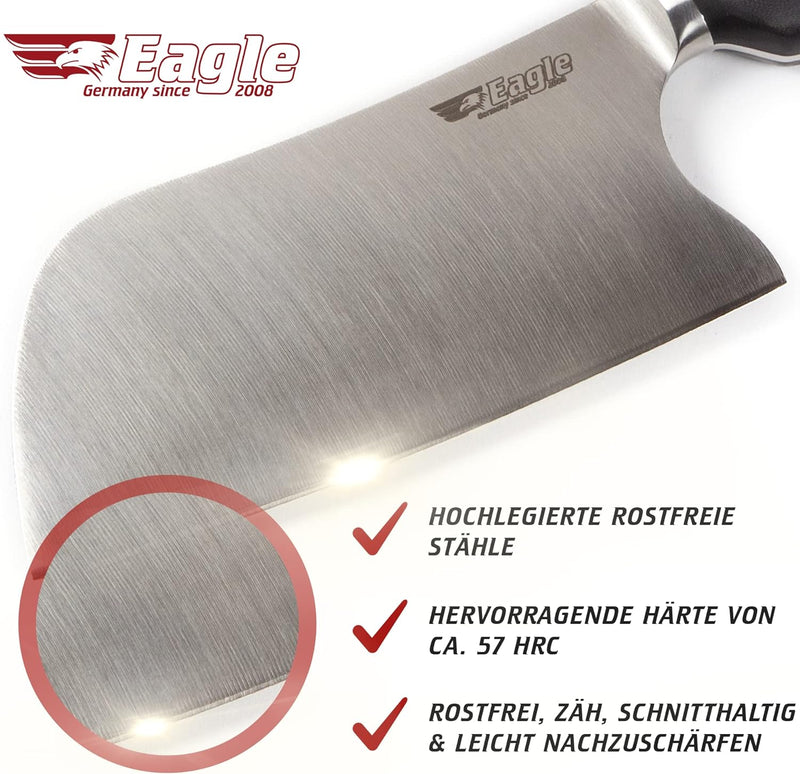 Eagle U-Grip - Santoku-Messer 18 cm - Deutscher Messerstahl 1.4116 / Heftschalen: G10 schwarz, Deuts