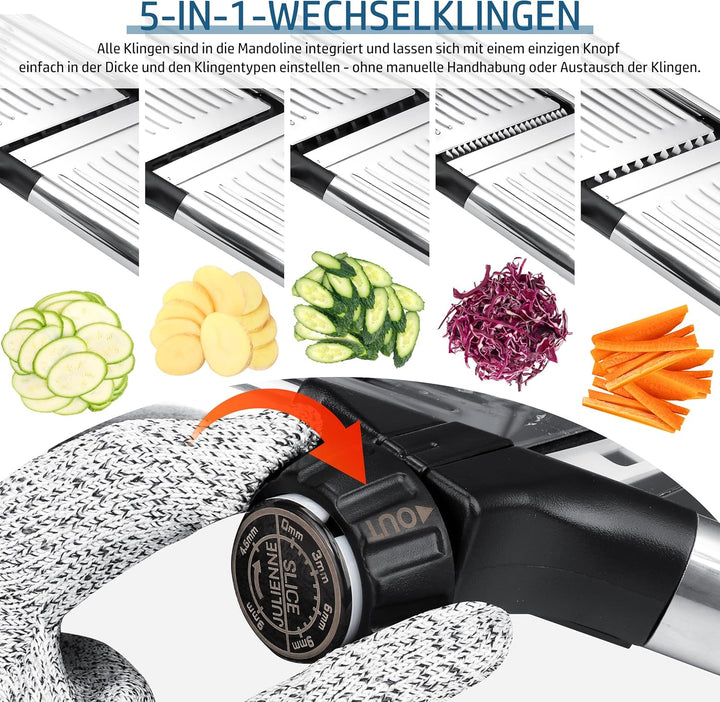Gemüsehobel, Mandoline Slicer, Gemüseschneider, Verstellbar gemüsefriseur, Gemüseschneider Edelstahl
