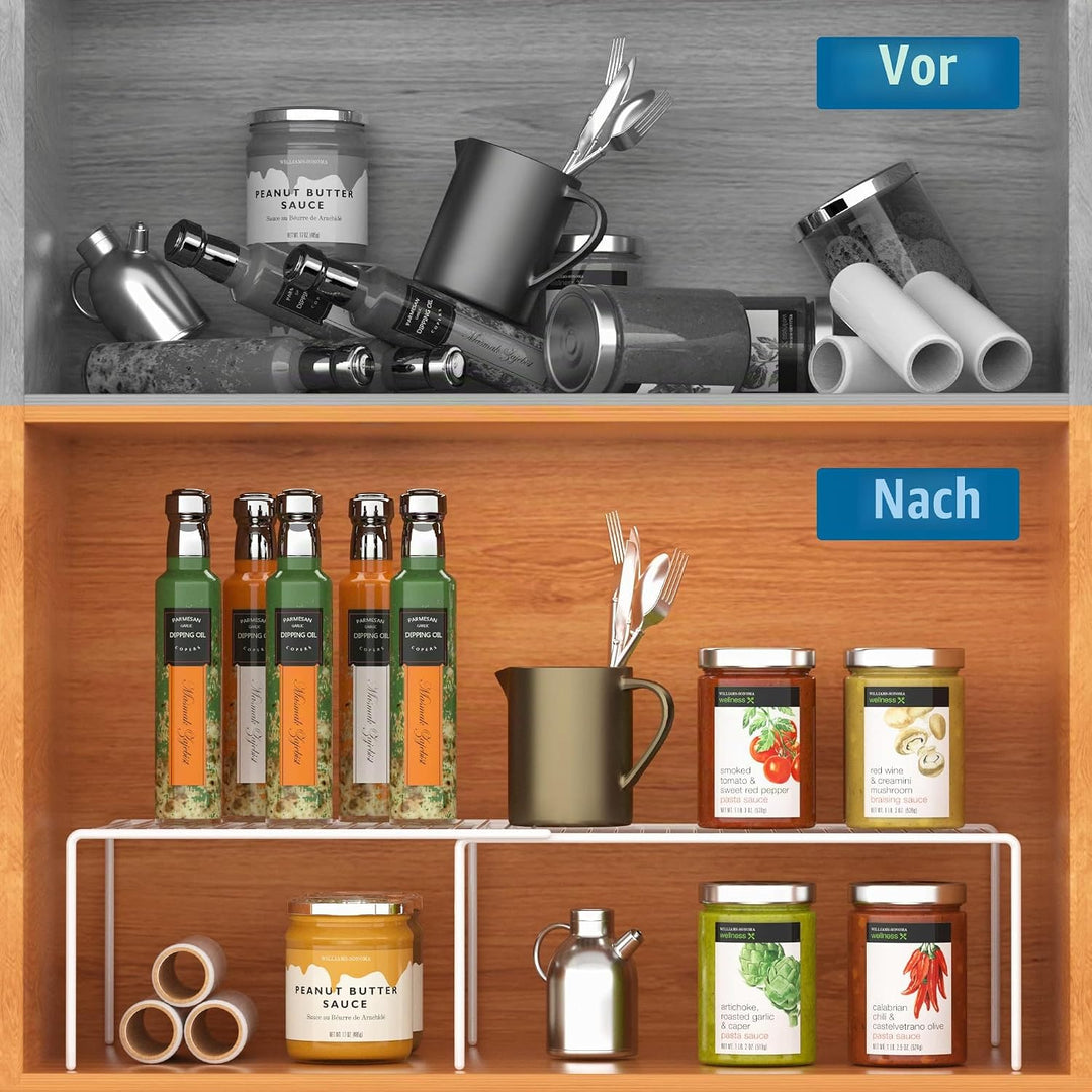 Erweiterbares Küchenschrank-Regal-Organizer, robuster, Verstellbarer Theken-Organizer, Metalldraht,