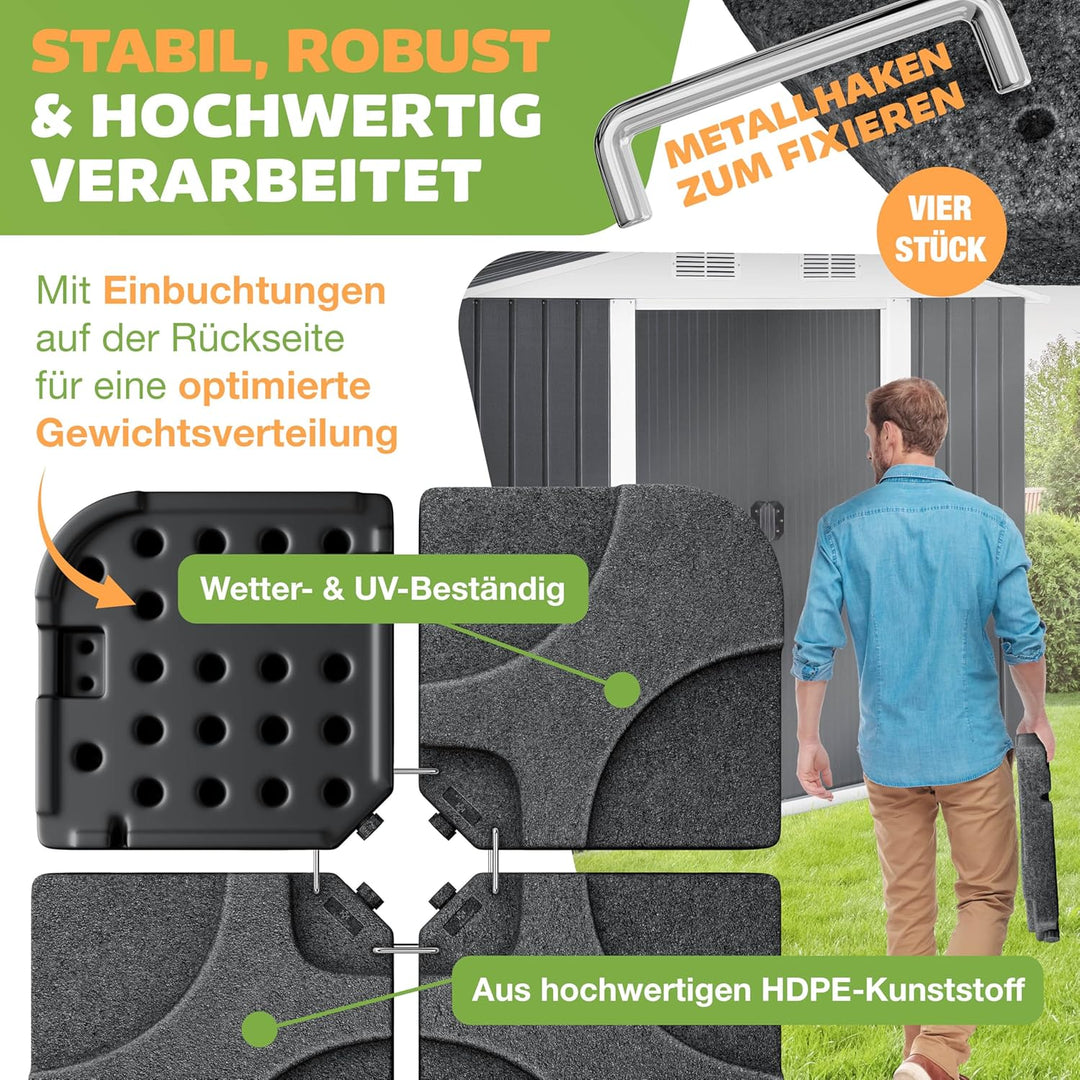 KESSER® Sonnenschirmständer 4-teilig Schirmgewicht Schirmständer für Ampelschirm Bodenkreuz 60 Liter