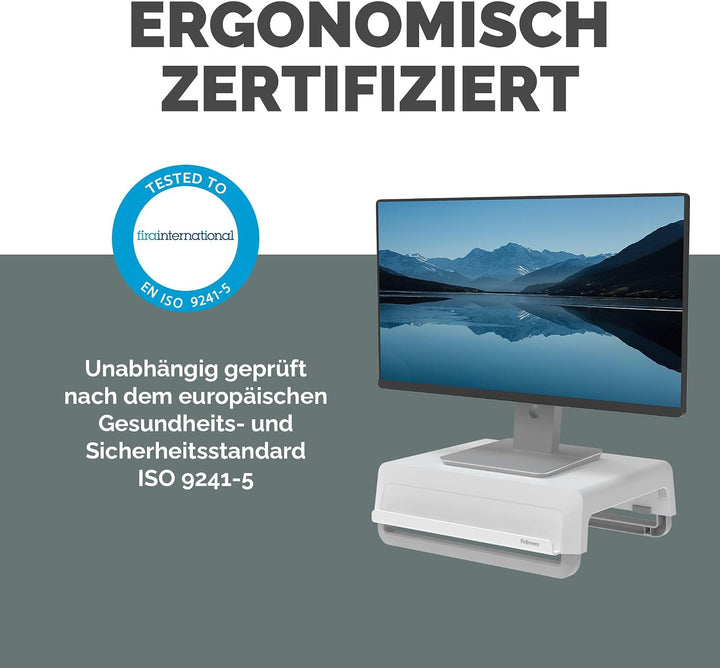 Fellowes Breyta™ Monitorständer für den Schreibtisch, 3 Höhenstufen, tragbar, ergonomisch verstellba