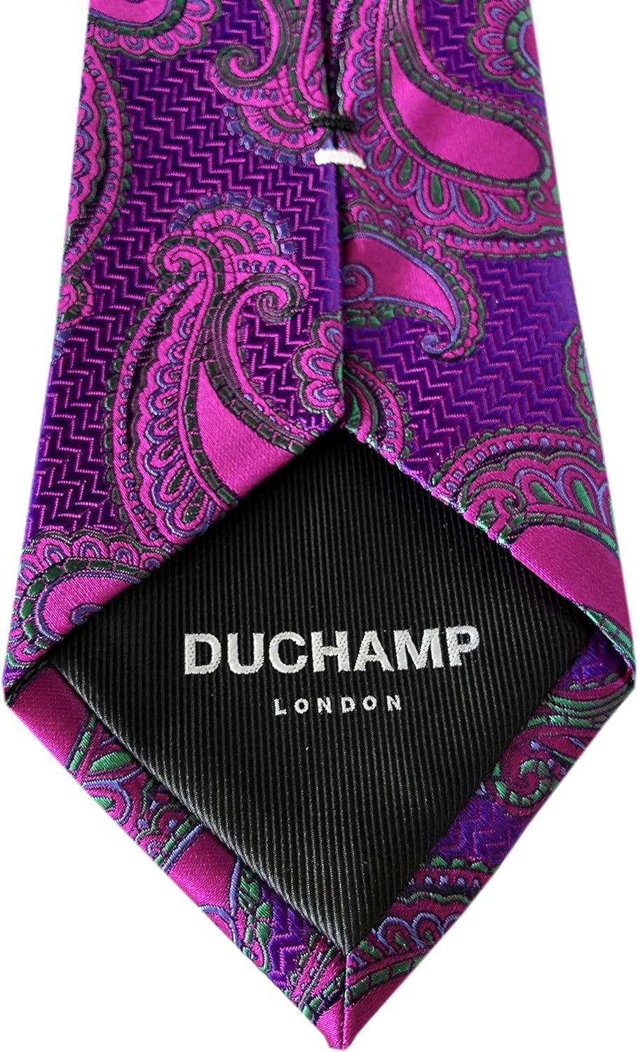 DUCHAMP London Herren Krawatte aus 100 % gewebter Seide, Paisleymuster Violett