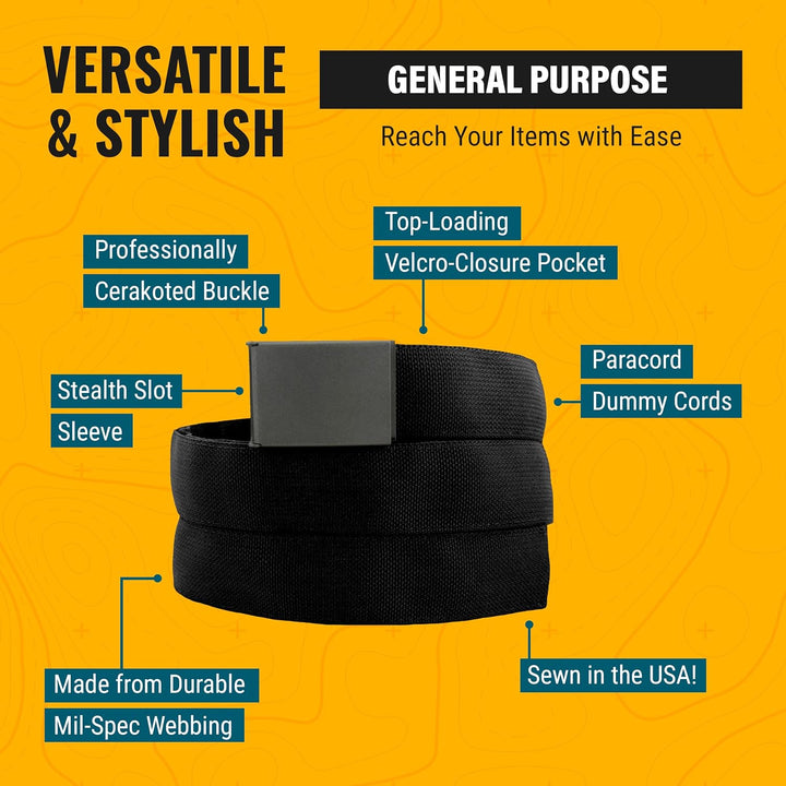 Wazoo Cache Belt EDC Survival Bushcraft Travel Safety, L