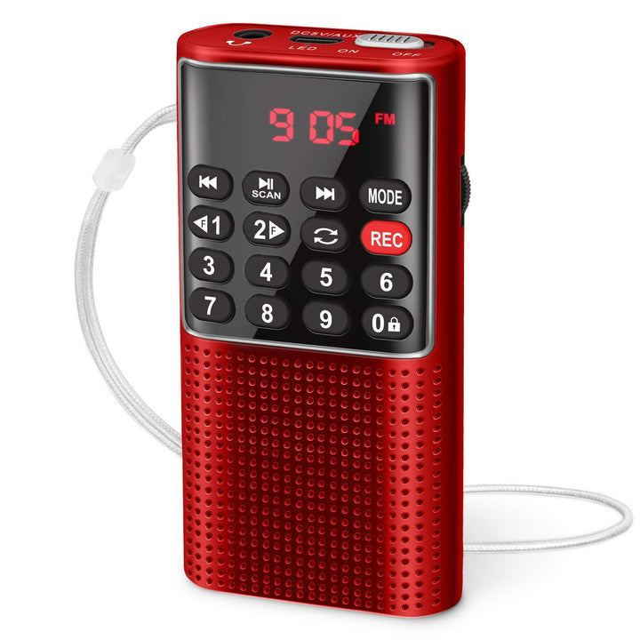 PRUNUS J-328 Taschenradio FM/UKW, Digital Radio Klein mit Rekorder, Kofferradio Mini Radio mit Akku